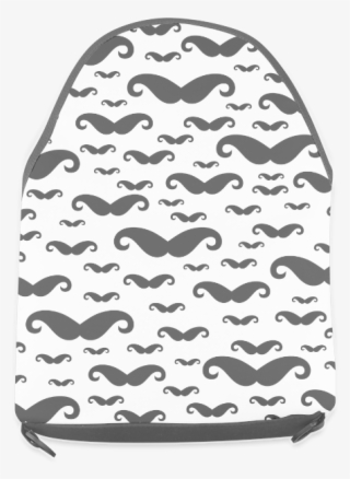Black Handlebar Mustache / Moustache Pattern Crossbody - Beanie