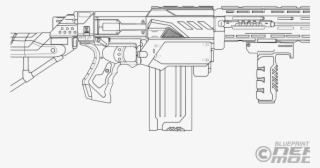 Drawn Sniper Nerf Gun - Blueprint By Nerf Mod