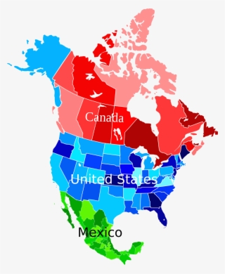 Continental United States Simple English Wikipedia - North America Map Colored