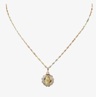 Medalla Redonda / Flor Virgen De Guadalupe - Necklace