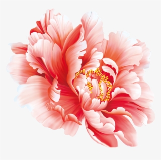 Floral Design Flower Painting In Peony Chinese - Peony Chinese Painting Png