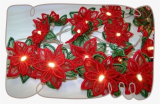 3d Poinsettia String Lights - Machine Embroidery Freestanding Lace Light