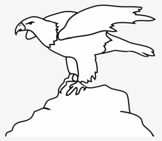 Bald Eagle Outline On Rock - Eagle