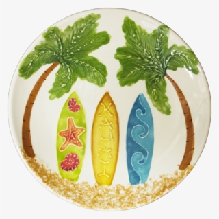 11" Round Coupe Dinner Plate Hawaiian Surfboards - Cake Decorating