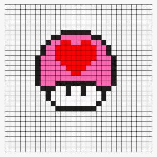 Heart Mushroom Perler Bead Pattern - Facile Pixel Art Pokemon