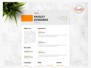 Resume Template For Word And Pages "paisley Edwards" - Résumé