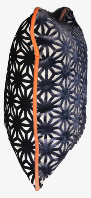 -navy Cut Velvet With An Orange Pipped Trim - Garment Bag
