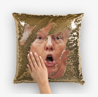Shocked Trump Sequin Cushion Cover - Nicolas Cage Sequin Pillow