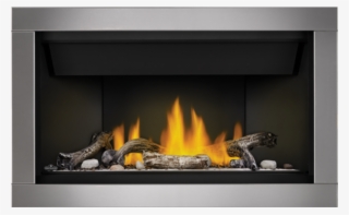 Ascent Linear 36 Shown With Stainless Steel Surround - Napoleon Bl36nte Direct Vent Linear Gas Fireplace