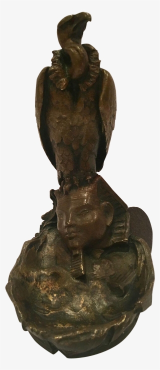 Unique French Inkwell Of A Vulture And A Sphinx - Statue