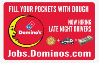 "now Hiring Late Night Drivers" Counter Mat 4-pack - Domino's Pizza