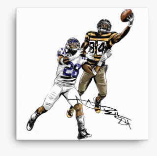 Antonio Brown Interception Signature Art Canvas - Pitcher