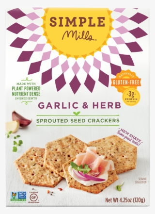 Garlic & Herb Sprouted Seed Crackers