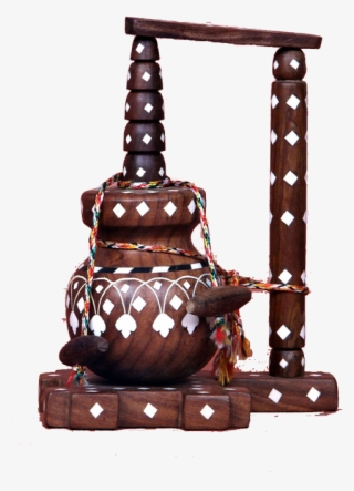 Sheesham Wood Inlaid Madhani Chati - Chocolate