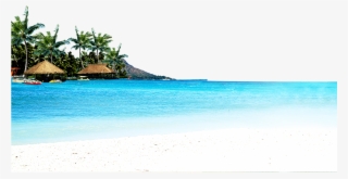 Beach With Huts And Coconut Palms Png Image - Caribbean
