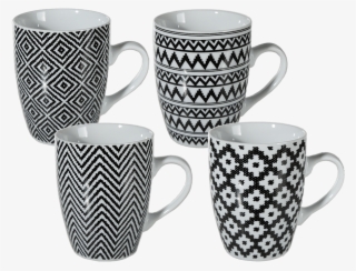 Black/white Porcelain Mug - Kubki Biało Czarne
