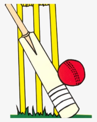 Stump Clipart Cricket Ball - Cricket Ball And Bad