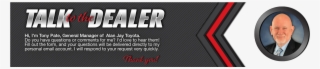 Talk To Tony Pate, General Manager At Alan Jay Toyota - Alan Jay Toyota