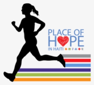 5 Mile Run For Hope - Black Silhouette Woman Running