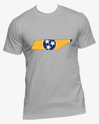 Tennessee Flag State Outline Yellow Mens Short Sleeve - T-shirt
