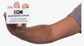 A Hand Holding A Business Card "bc" Business Cards - Hand And Business Card Png