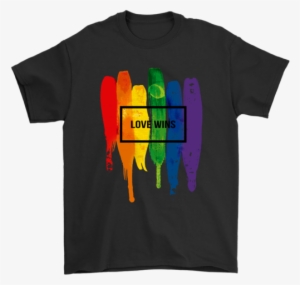 Watercolor Lgbt Love Wins Rainbow Paint Typographic - Eat Sleep Fortnite Repeat Shirt
