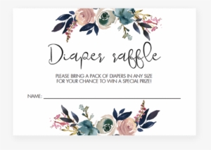 Watercolor Floral Baby Shower Diaper Raffle Tickets - Party