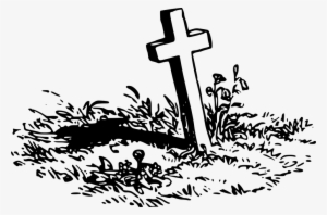 Grave With A Cross Png Stickpng Download - Grave Clipart