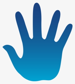 Blue Hand Print - High Five Hand Clipart