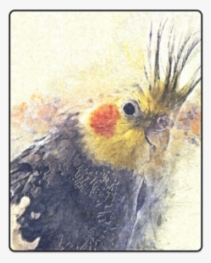 Parrot Blanket 40"x50" - Cockatiel Watercolor