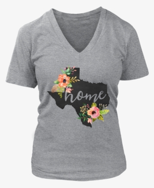 Texas Home Chalkboard Watercolor Flowers State T-shirt - October Girl T Shirt
