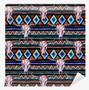 Seamless Background With Trendy Tribal Design - Wallpaper