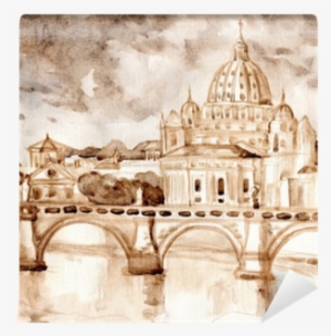 Bridge And Cathedral Of St - Watercolor Painting