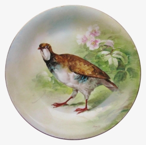 Jpg Black And White Library Vintage Limoges Bird Charger - Limoges