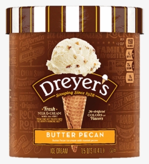 Ice Cream Clipart Butter Pecan - Dreyer's Double Fudge Brownie Ice Cream