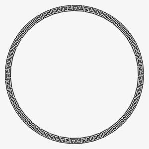 Greek Key Border Icons - Transparent Circle Border