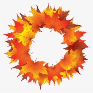 Fall Clipart, Watercolor Fall Clipart, Hand Painted - Fall Leaves Wreath Png