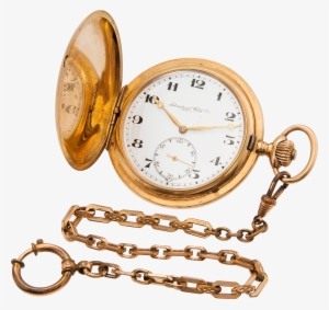 Golden Chain Stop Watch Png Image - Pocket Clock Png