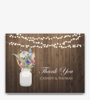 Rustic Mason Jar Wildflower Floral Thank You Cards - Thank You Cards 40 Floral Thank You Notes For Your