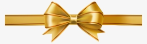Ribbon Transparent Golden - Gold Ribbon Bow Png