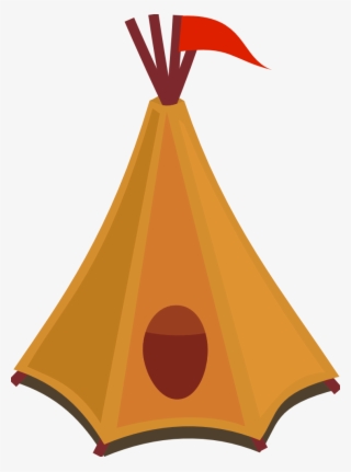 Cartoon Tipi / Tents Red Flag - Custom Teepee Shower Curtain