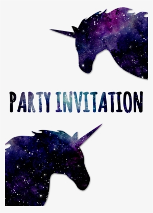 Hand Painted Starry Unicorn Side Png Transparent - Unicorn