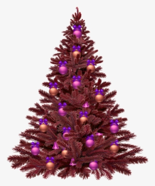 Christmas Tree With Lights Png - Purple Christmas Tree Png