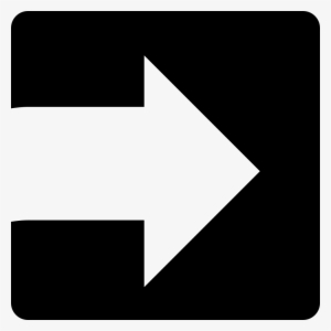 White Arrow Facing The Right Direction Inside A Square - White Arrow Png Icon