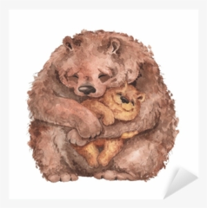 Handmade Drawing - Watercolor Mama Bear