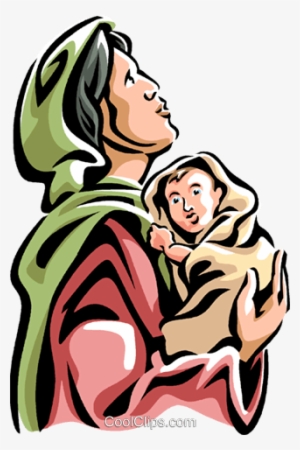 Virgin Mary With The Christ Child Royalty Free Vector - Maria Com Menino Jesus Png