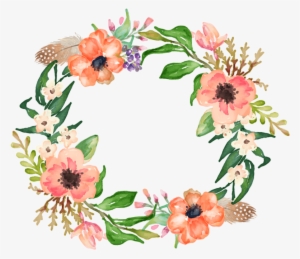 Watercolor Flower Wreaths - Watercolour Ring Of Flowers