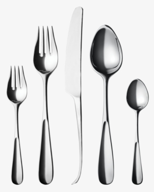 Spoon And Fork Png Pic - Georg Jensen Vivianna Cutlery Set Of 16, Shiny
