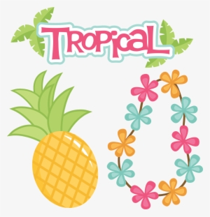 Clipart Pineapple Tropical - Topo De Bolo Tema Tropical Para Imprimir