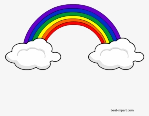 Clouds With Rainbow Free Png Clip Art Image